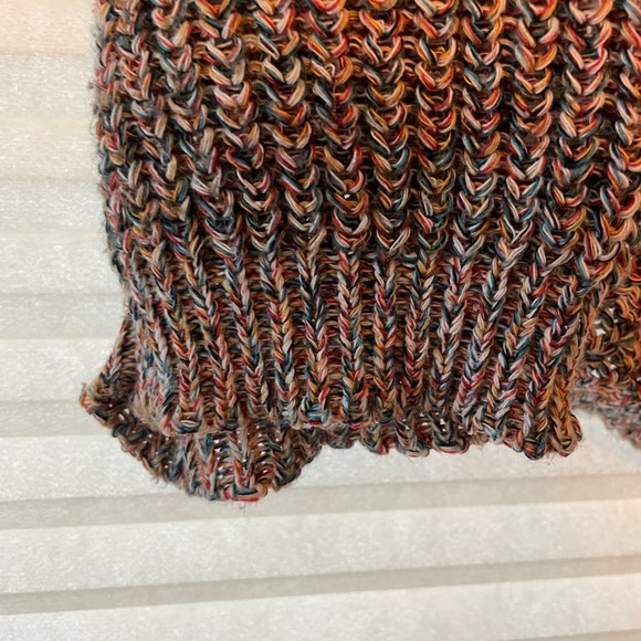 Express cable knit split back hi-lo multi colored sweater - Picture 6 of 6
